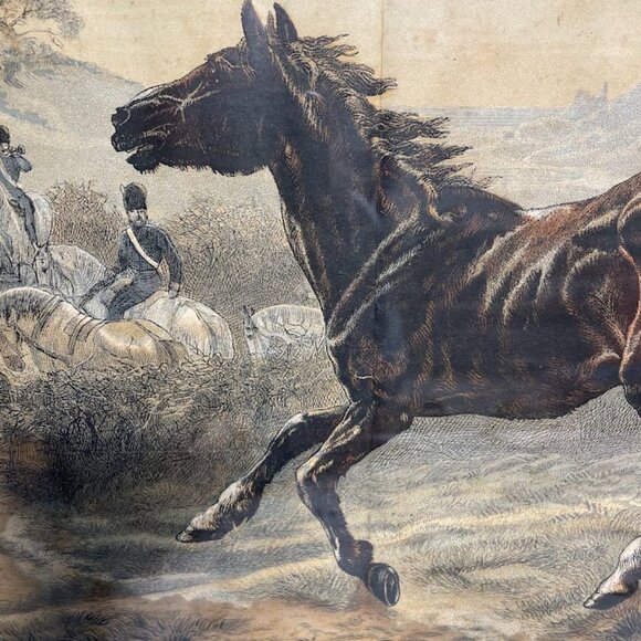 1930s Basil Bradley The Old Soldier Horses War Lithograph Print with Damage READ - Picture 2 of 16